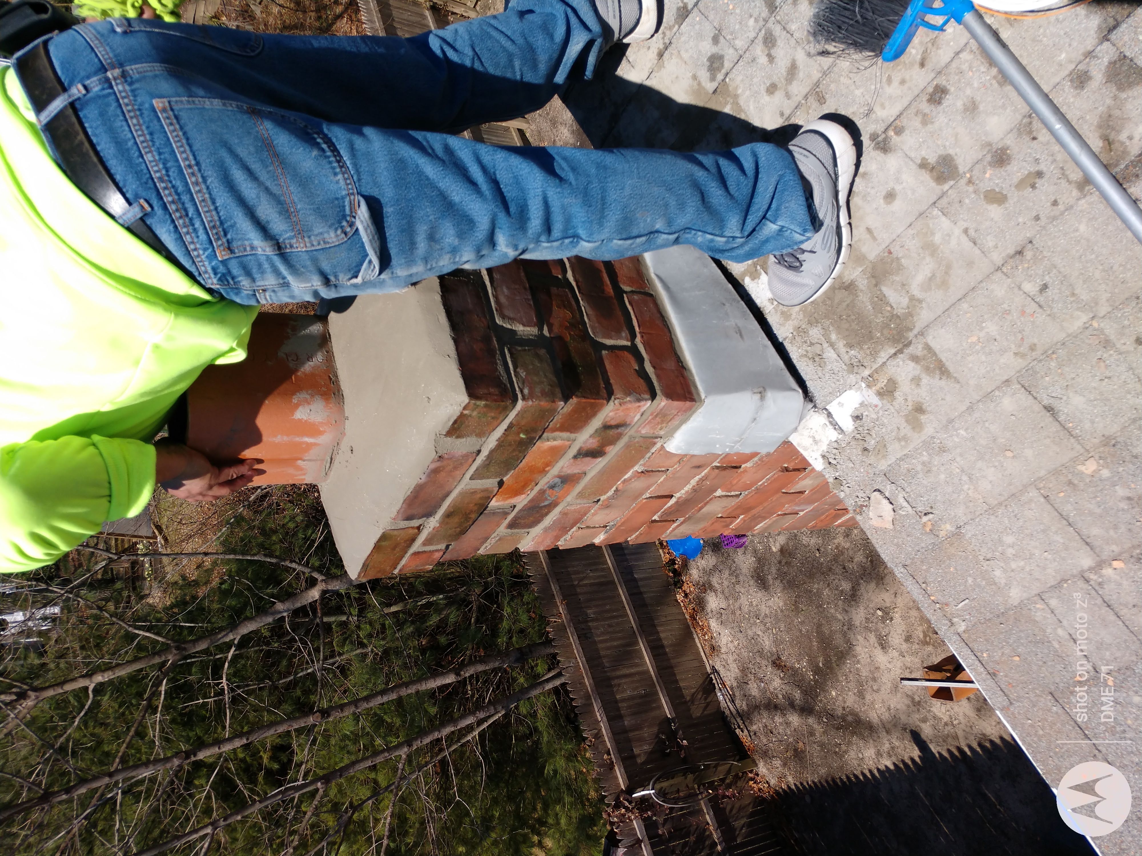 Cracked chimney professionally repaired in Dix Hills, NY